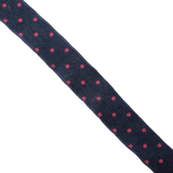 RIBBON DENIM PRT DOT 25MM PINK FREE