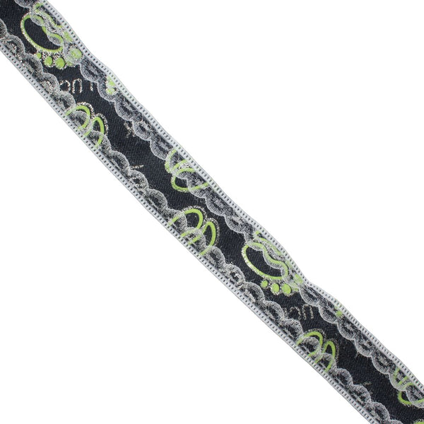 RIBBON DENIM PR FOOTPRINT 25MM NEON/GREEN FREE