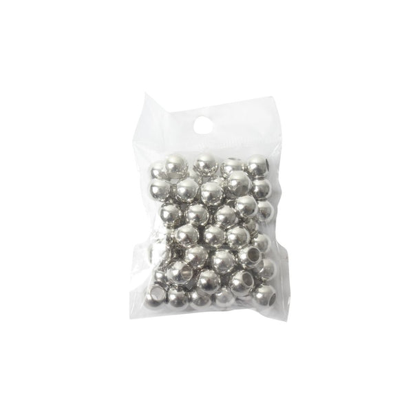 BEADS ROUND 8MM  SILVER FREE