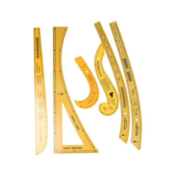 RULER CURVE SET 7 PC YELLOW FREE