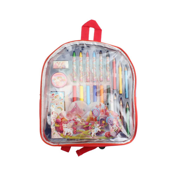 STATIONERY SET -BACK PACK GIRL MULTI FREE