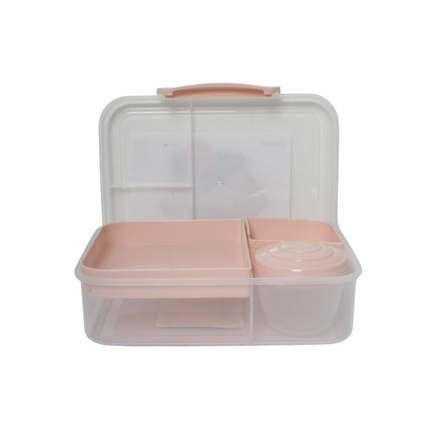 LUNCHBOX WITH CUP & 2 TRAYS  PINK FREE