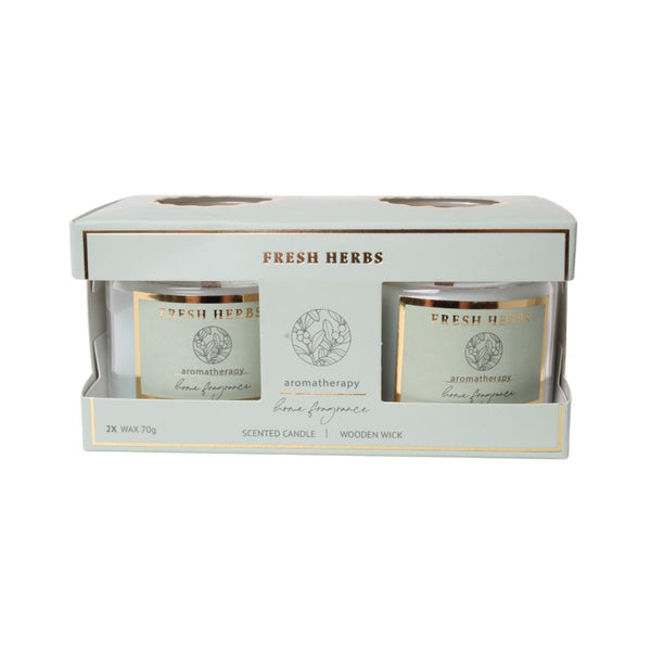 CANDLE SCENTED 2PCE CC5753000 L/GREEN FREE