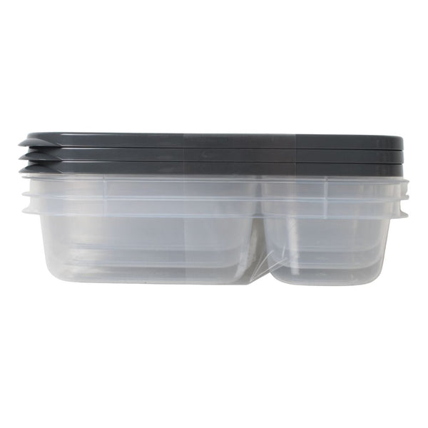 STORAGE BOX 3DIV 3PCE D/GREY FREE