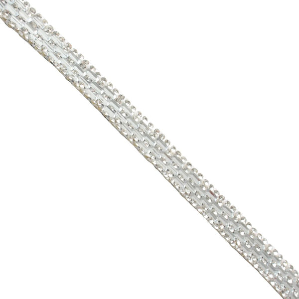 BRAID DIAMANTE  IRON-ON SILVER FREE