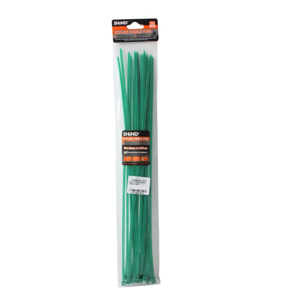 CABLE TIE 40CM 20PCS GREEN FREE