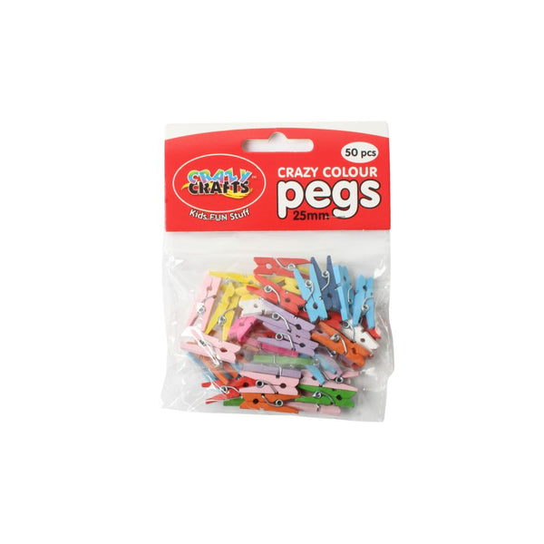 CRAZY COLOUR PEGS 25MM - CCWP25 - MULTI