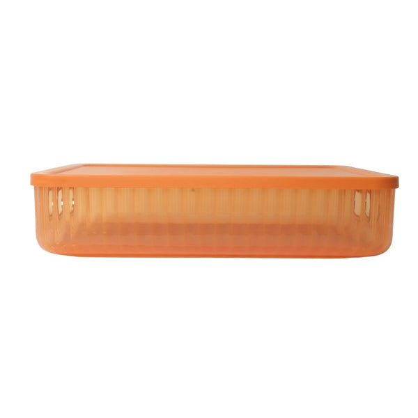 STORAGE BASKET WITH LID  ABY-4537 ORANGE LARGE
