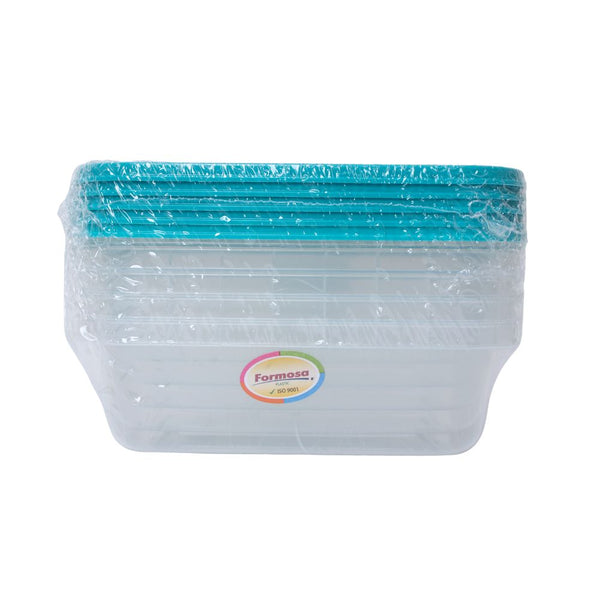 CONTAINER RECT 800CC 5PCE TURQUOISE FREE