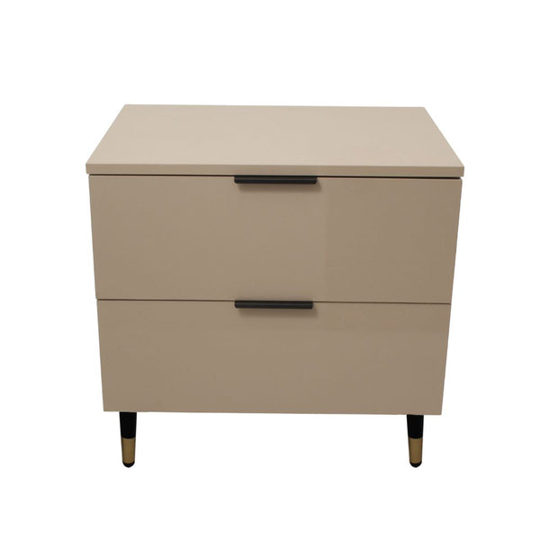 PEDESTAL FULL GLASS 2 DRAW CAPUCCINO