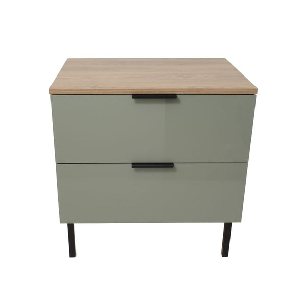 PEDESTAL SEMI GLASS 2 DRAW GREEN