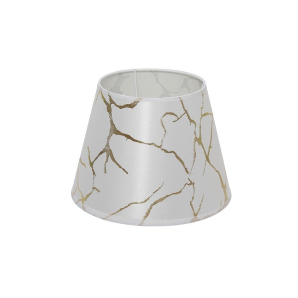 LAMP SHADE ONLY WHT/GOLD