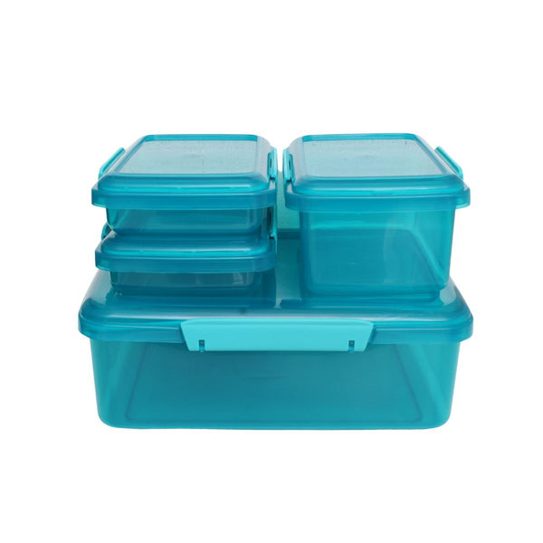 CONTAINER CLIP LOCK 4PCS TURQUOISE