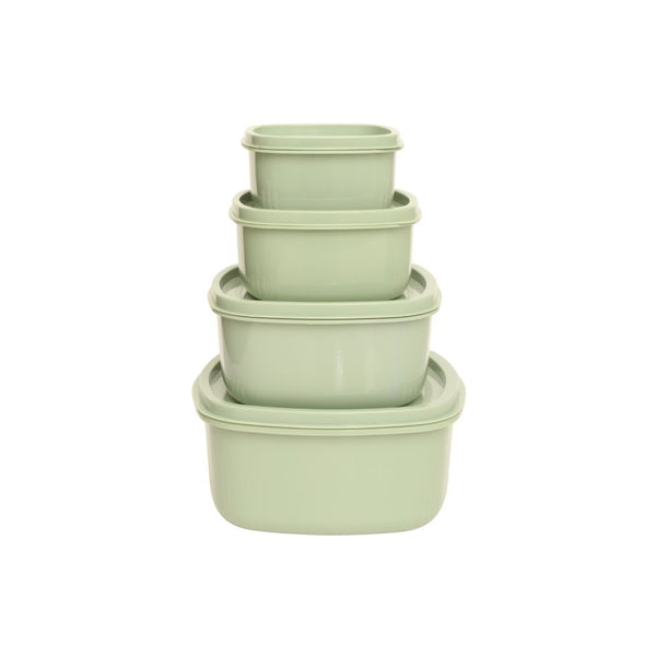CONTAINER RAINBOW SQUARE 4PCS GREEN