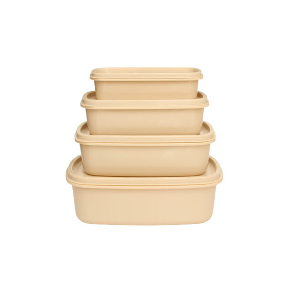 CONTAINER RAINBOW RECT 4PCS BEIGE