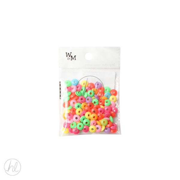 BEADS FLAT ROUND 8MM  MULTI FREE