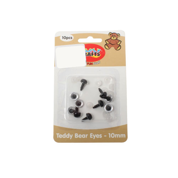 TEDDY BEAR EYES 10MM BLACK FREE