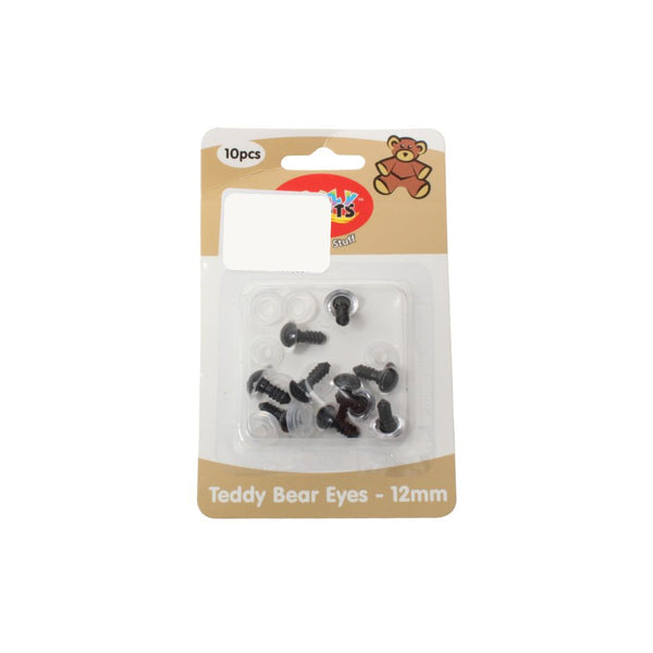 TEDDY BEAR EYES 12MM BLACK FREE
