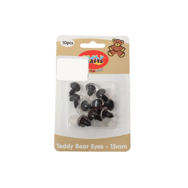 TEDDY BEAR EYES 15MM BLACK FREE