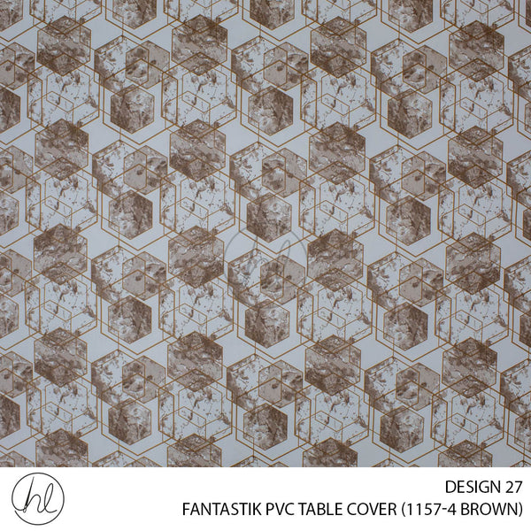 FANTASTIK PVC TABLE COVER (DESIGN 27) (140CM) (PER M) (BROWN)