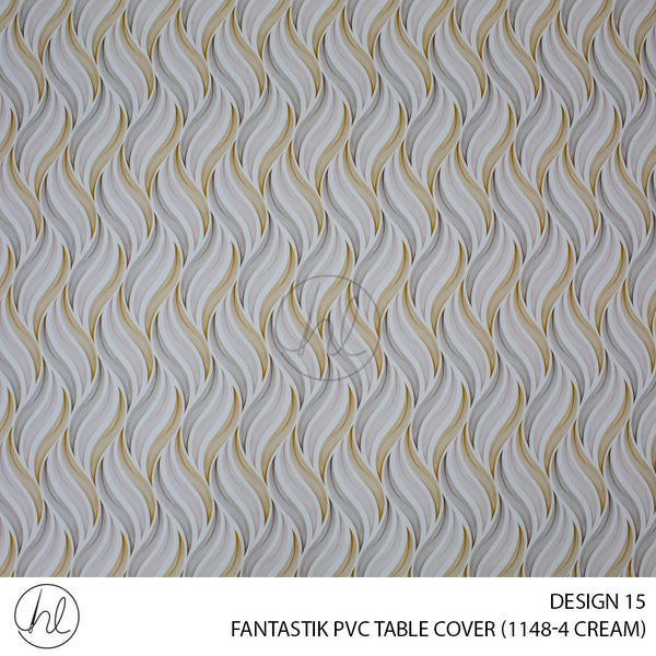 FANTASTIK PVC TABLE COVER (DESIGN 15) (140CM) (PER M) (CREAM)
