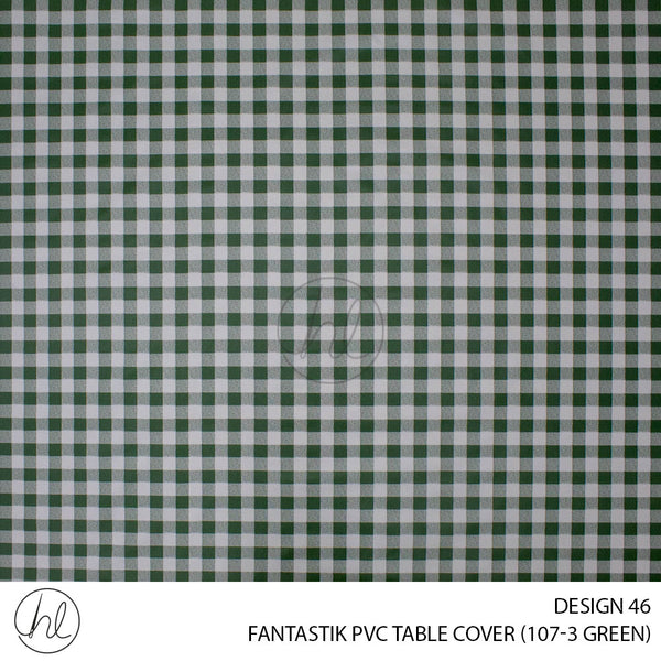 FANTASTIK PVC TABLE COVER (DESIGN 46) (140CM) (PER M) (GREEN)