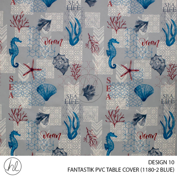 FANTASTIK PVC TABLE COVER (DESIGN 10) (140CM) (PER M) (BLUE)