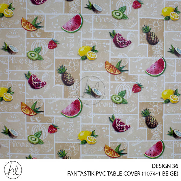 FANTASTIK PVC TABLE COVER (DESIGN 36) (140CM) (PER M) (BEIGE)
