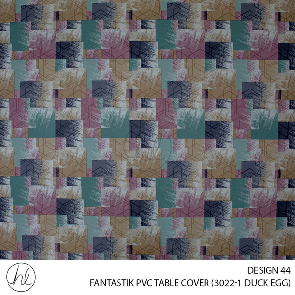 FANTASTIK PVC TABLE COVER (DESIGN 44) (140CM) (PER M) (DUCK EGG)