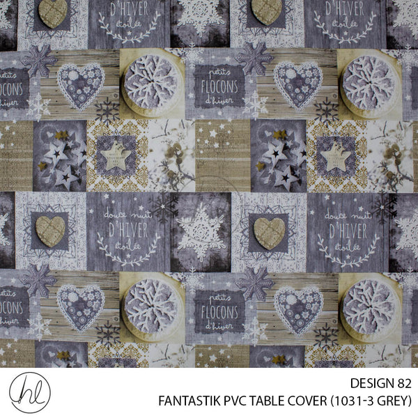 FANTASTIK PVC TABLE COVER (DESIGN 82) (140CM) (PER M) (GREY)