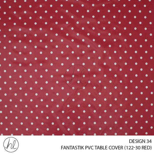 FANTASTIK PVC TABLE COVER (DESIGN 34) (140CM) (PER M) (RED)