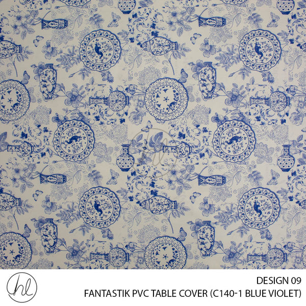 FANTASTIK PVC TABLE COVER (DESIGN 09) (140CM) (PER M) (BLUE VIOLET)