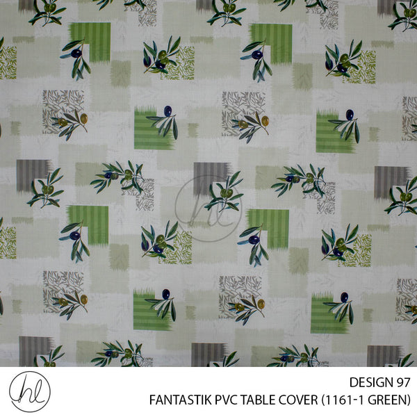 FANTASTIK PVC TABLE COVER (DESIGN 97) (140CM) (PER M) (GREEN)