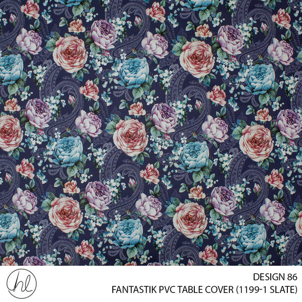 FANTASTIK PVC TABLE COVER (DESIGN 86) (140CM) (PER M) (SLATE)