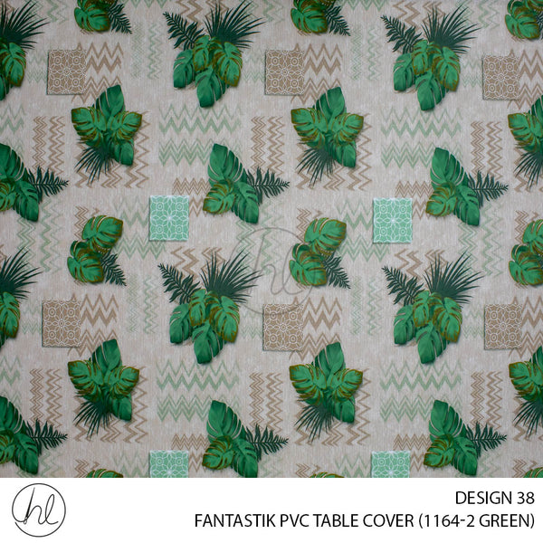 FANTASTIK PVC TABLE COVER (DESIGN 38) (140CM) (PER M) (GREEN)