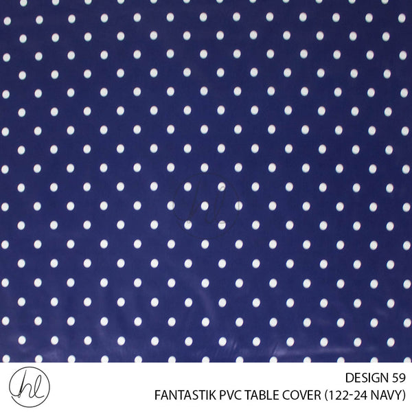 FANTASTIK PVC TABLE COVER (DESIGN 59) (140CM) (PER M) (NAVY)