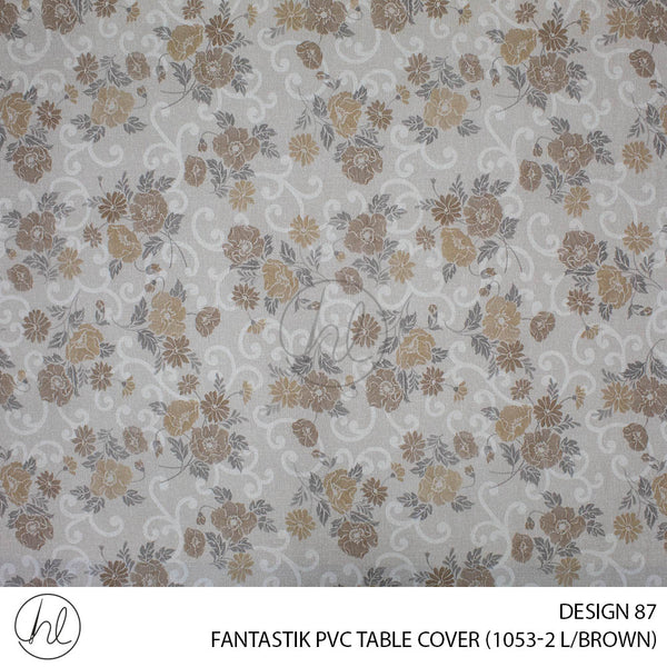 FANTASTIK PVC TABLE COVER (DESIGN 87) (140CM) (PER M) (LIGHT BROWN)