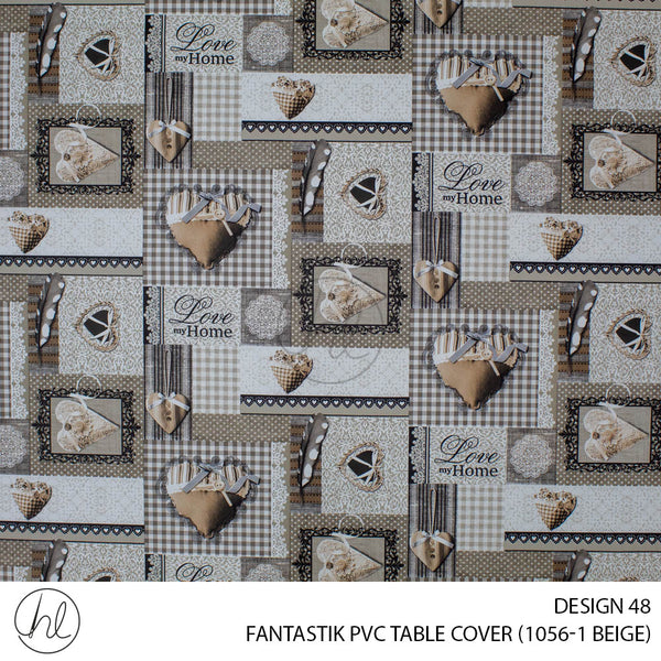 FANTASTIK PVC TABLE COVER (DESIGN 48) (140CM) (PER M) (BEIGE)