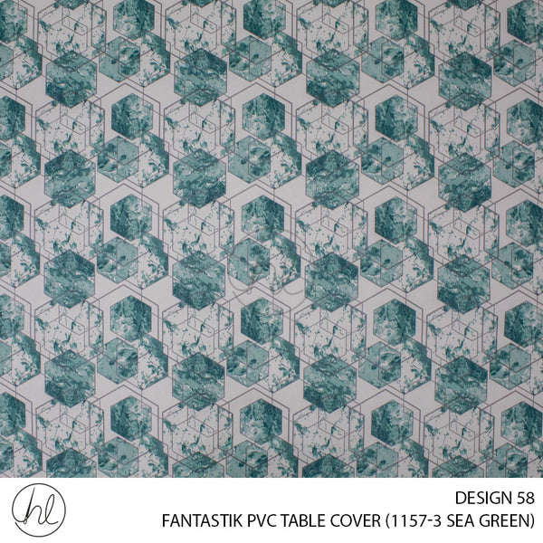FANTASTIK PVC TABLE COVER (DESIGN 58) (140CM) (PER M) (SEA GREEN)