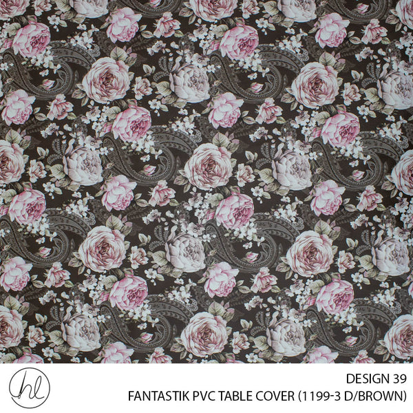 FANTASTIK PVC TABLE COVER (DESIGN 39) (140CM) (PER M) (DARK BROWN)