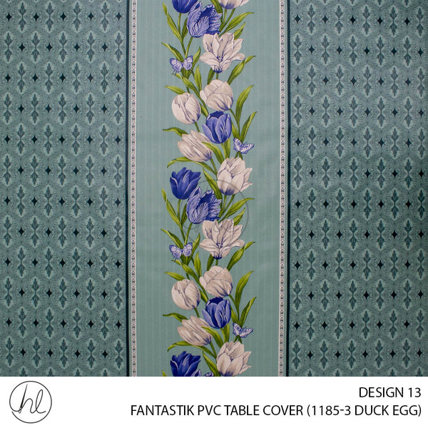 FANTASTIK PVC TABLE COVER (DESIGN 13) (140CM) (PER M) (DUCK EGG)
