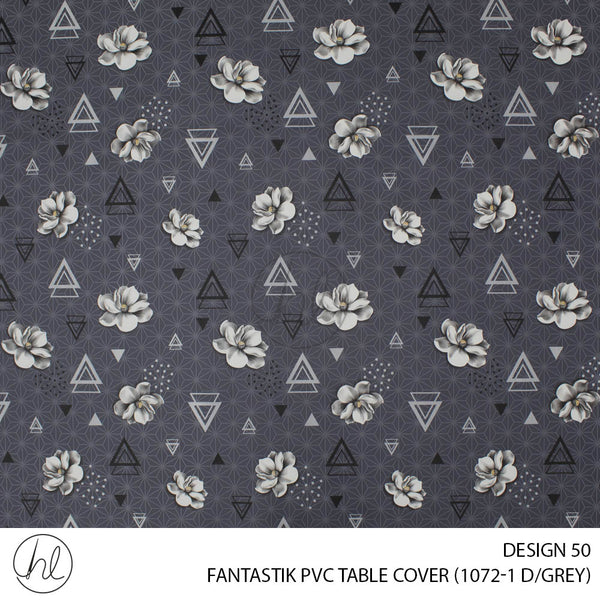 FANTASTIK PVC TABLE COVER (DESIGN 50) (140CM) (PER M) (GREY)