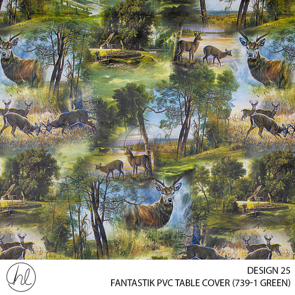 FANTASTIK PVC TABLE COVER (DESIGN 25) (140CM) (PER M) (GREEN)