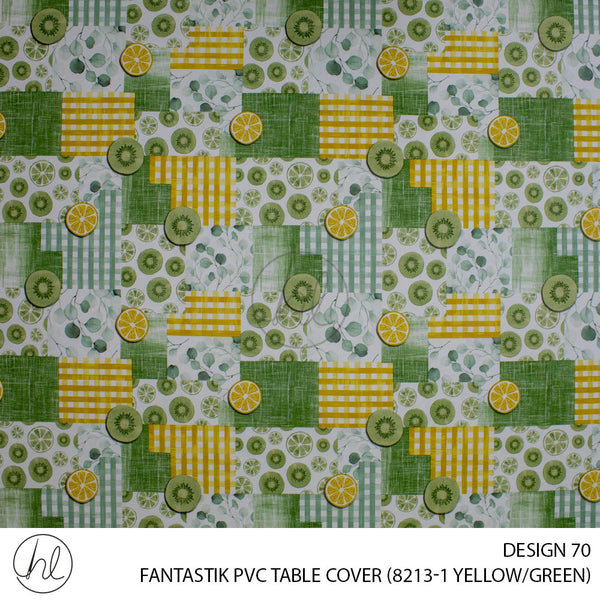 FANTASTIK PVC TABLE COVER (DESIGN 70) (140CM) (PER M) (YELLOW/GREEN)