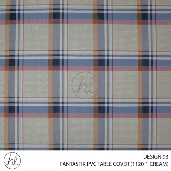 FANTASTIK PVC TABLE COVER (DESIGN 93) (140CM) (PER M) (CREAM)