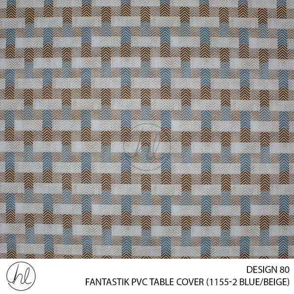 FANTASTIK PVC TABLE COVER (DESIGN 80) (140CM) (PER M) (BLUE/BEIGE)