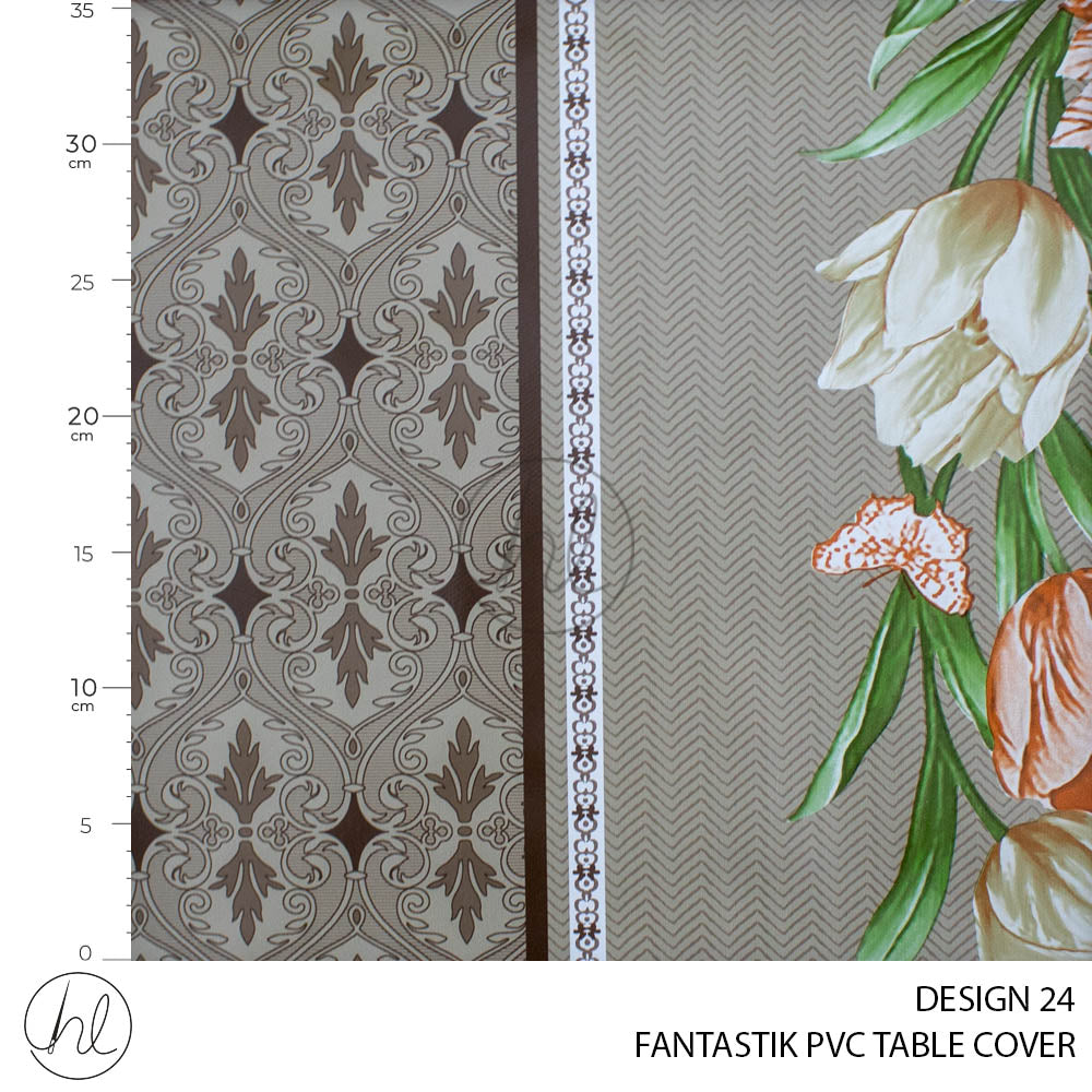 FANTASTIK PVC TABLE COVER DESIGN 24 140CM PER M BROWN – Habby And Lace