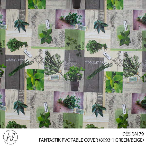 FANTASTIK PVC TABLE COVER (DESIGN 79) (140CM) (PER M) (GREEN)