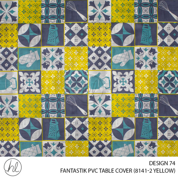 FANTASTIK PVC TABLE COVER (DESIGN 74) (140CM) (PER M) (YELLOW)