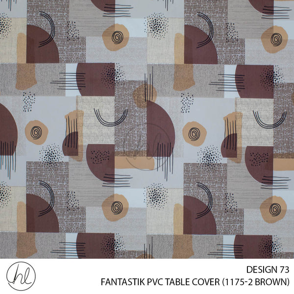 FANTASTIK PVC TABLE COVER (DESIGN 73) (140CM) (PER M) (BROWN)